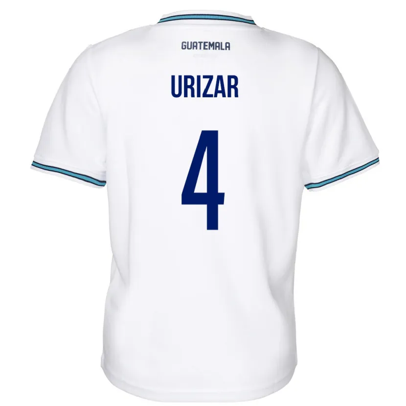 Danxen Børn Guatemala Jeshua Urizar #4 Hvid Hjemmebane Spillertrøjer 24-26 Trøje T-Shirt