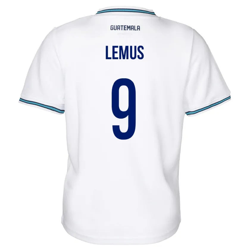 Danxen Børn Guatemala Erick Lemus #9 Hvid Hjemmebane Spillertrøjer 24-26 Trøje T-Shirt