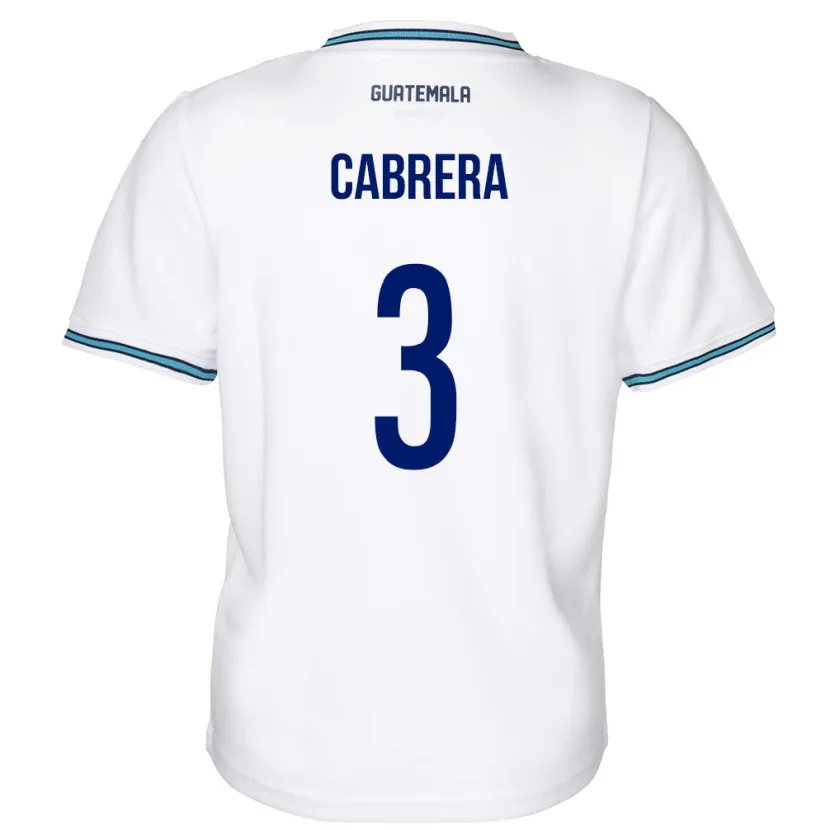 Danxen Børn Guatemala Gabriel Cabrera #3 Hvid Hjemmebane Spillertrøjer 24-26 Trøje T-Shirt