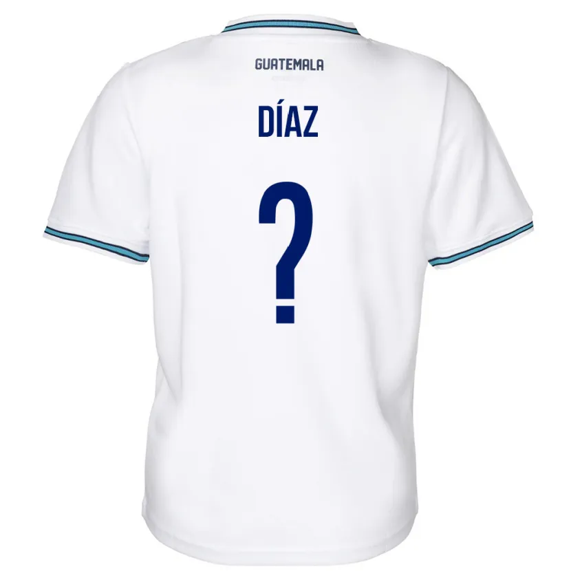 Danxen Børn Guatemala Hendryck Díaz #0 Hvid Hjemmebane Spillertrøjer 24-26 Trøje T-Shirt