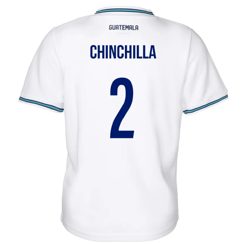 Danxen Børn Guatemala Nicolás Chinchilla #2 Hvid Hjemmebane Spillertrøjer 24-26 Trøje T-Shirt