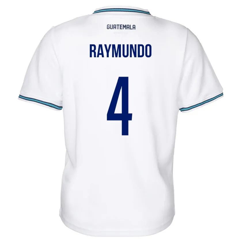 Danxen Børn Guatemala Cristopher Raymundo #4 Hvid Hjemmebane Spillertrøjer 24-26 Trøje T-Shirt