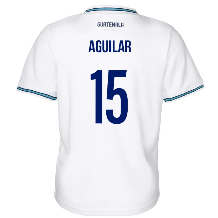 Danxen Børn Guatemala Carlos Aguilar #15 Hvid Hjemmebane Spillertrøjer 24-26 Trøje T-Shirt