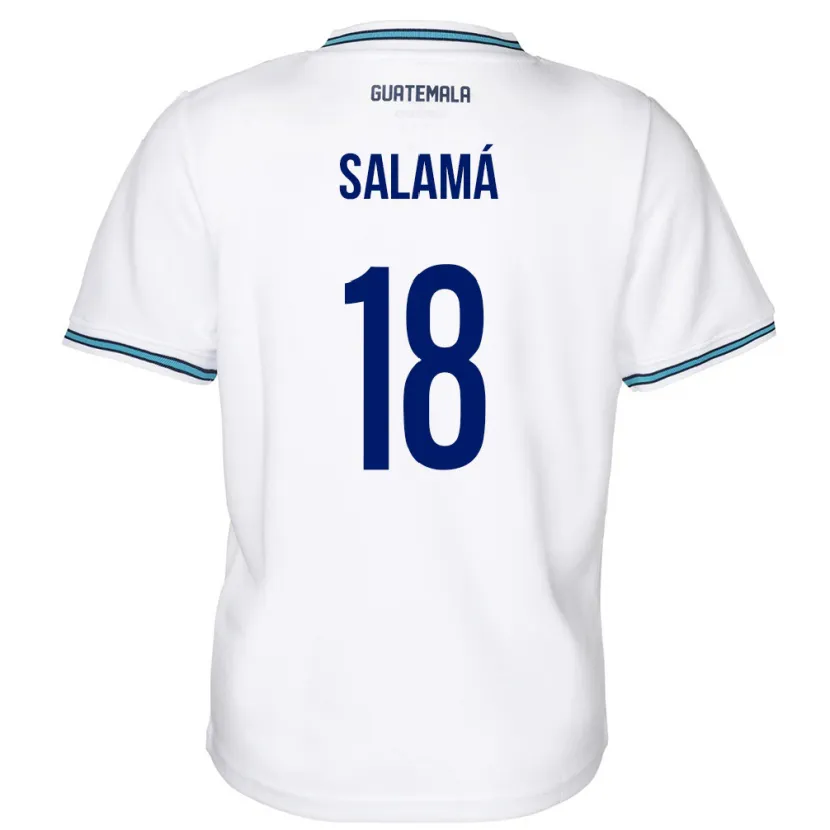 Danxen Børn Guatemala Anthony Salamá #18 Hvid Hjemmebane Spillertrøjer 24-26 Trøje T-Shirt