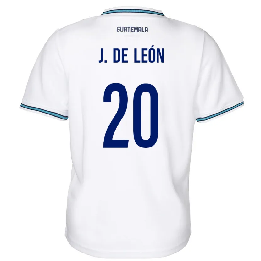 Danxen Børn Guatemala Jorge De León #20 Hvid Hjemmebane Spillertrøjer 24-26 Trøje T-Shirt