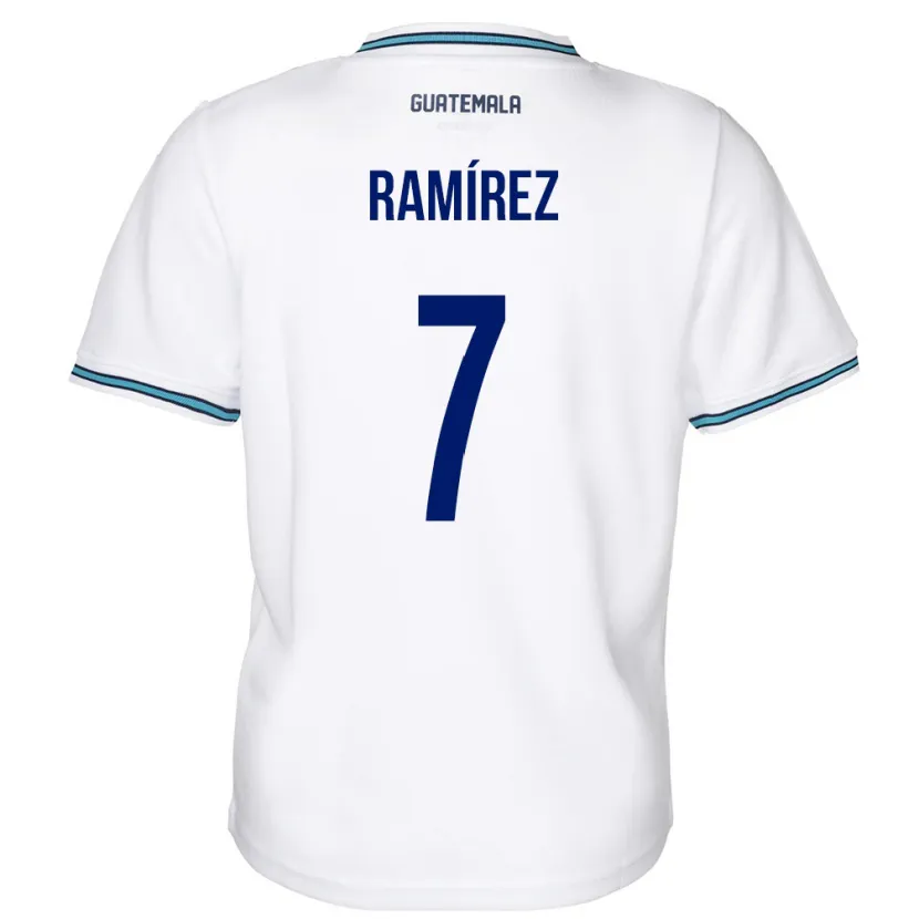 Danxen Børn Guatemala Leslie Ramírez #7 Hvid Hjemmebane Spillertrøjer 24-26 Trøje T-Shirt