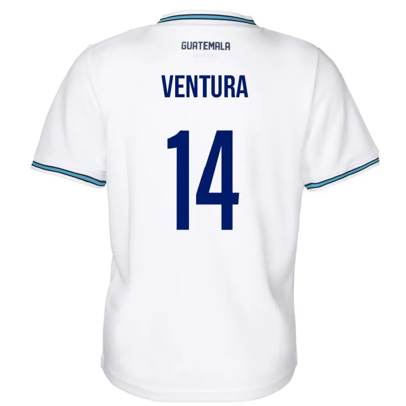 Danxen Børn Guatemala Madelyn Ventura #14 Hvid Hjemmebane Spillertrøjer 24-26 Trøje T-Shirt