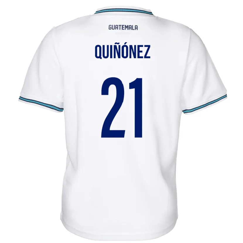 Danxen Børn Guatemala Andrea Quiñónez #21 Hvid Hjemmebane Spillertrøjer 24-26 Trøje T-Shirt