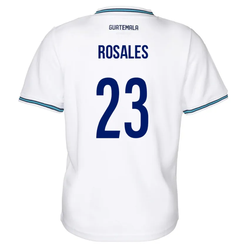 Danxen Børn Guatemala Yareni Rosales #23 Hvid Hjemmebane Spillertrøjer 24-26 Trøje T-Shirt