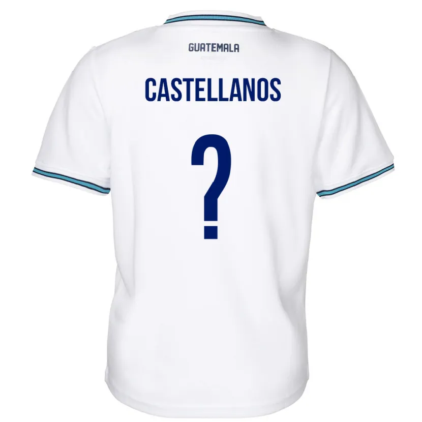 Danxen Børn Guatemala Jezmin Castellanos #0 Hvid Hjemmebane Spillertrøjer 24-26 Trøje T-Shirt