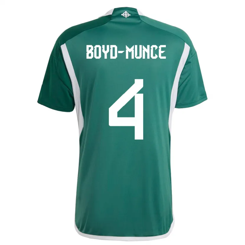 Danxen Børn Nordirland Caolan Boyd-Munce #4 Grøn Hjemmebane Spillertrøjer 24-26 Trøje T-Shirt