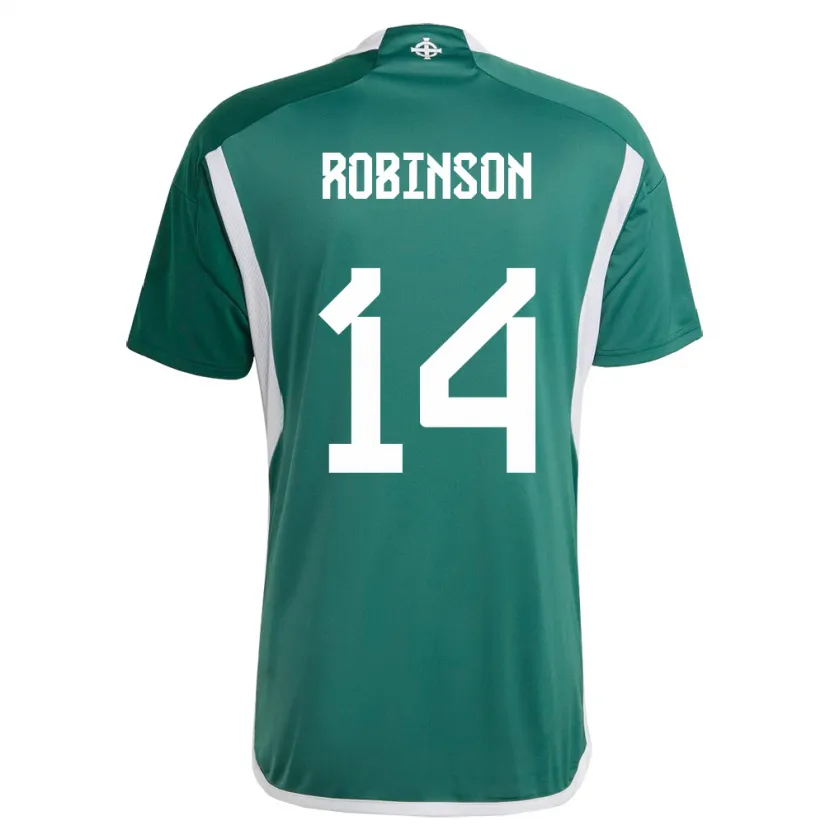 Danxen Børn Nordirland Darren Robinson #14 Grøn Hjemmebane Spillertrøjer 24-26 Trøje T-Shirt