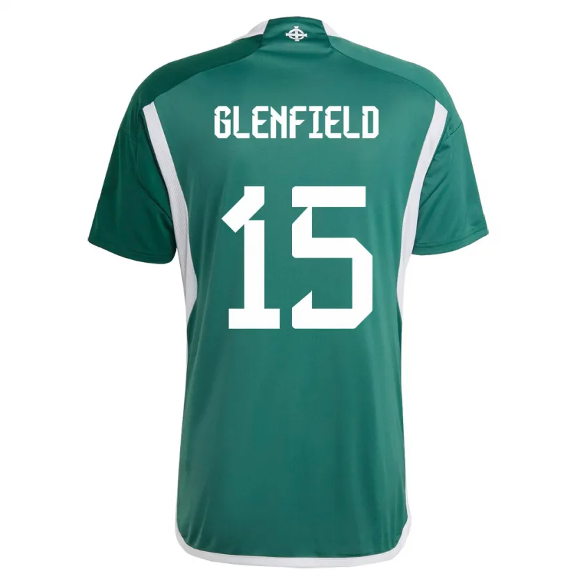 Danxen Børn Nordirland Sam Glenfield #15 Grøn Hjemmebane Spillertrøjer 24-26 Trøje T-Shirt