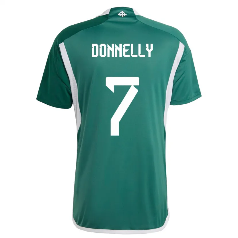 Danxen Børn Nordirland Caolan Donnelly #7 Grøn Hjemmebane Spillertrøjer 24-26 Trøje T-Shirt