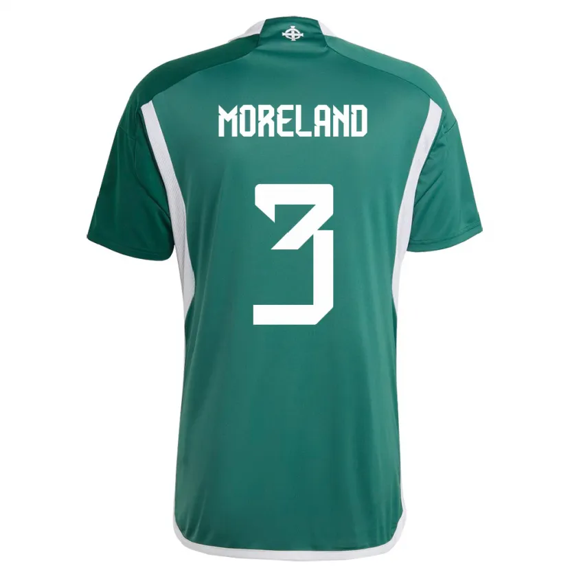 Danxen Børn Nordirland Calum Moreland #3 Grøn Hjemmebane Spillertrøjer 24-26 Trøje T-Shirt