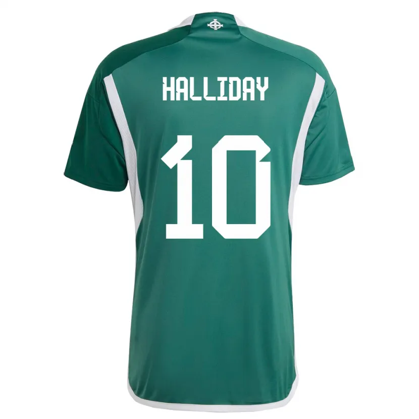 Danxen Børn Nordirland Keri Halliday #10 Grøn Hjemmebane Spillertrøjer 24-26 Trøje T-Shirt