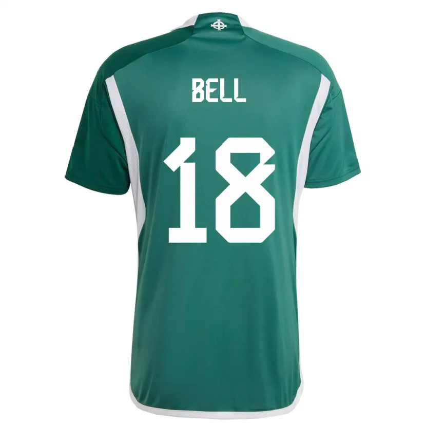 Danxen Børn Nordirland Megan Bell #18 Grøn Hjemmebane Spillertrøjer 24-26 Trøje T-Shirt