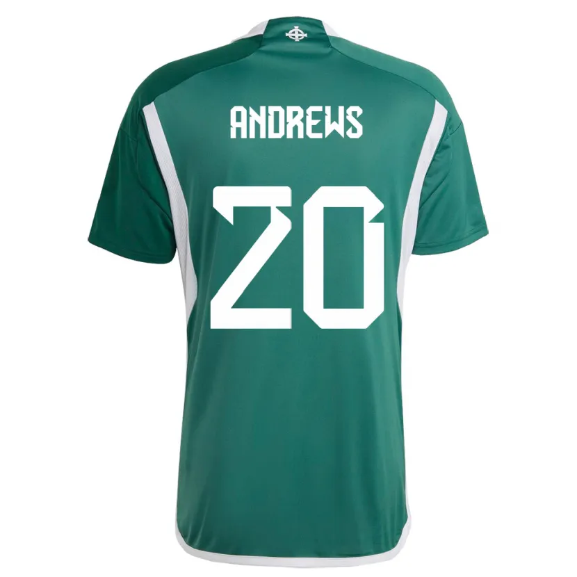 Danxen Børn Nordirland Joely Andrews #20 Grøn Hjemmebane Spillertrøjer 24-26 Trøje T-Shirt