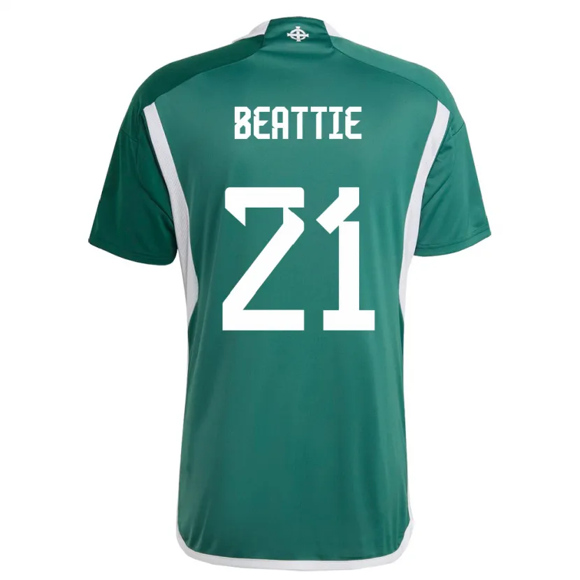 Danxen Børn Nordirland Kerry Beattie #21 Grøn Hjemmebane Spillertrøjer 24-26 Trøje T-Shirt