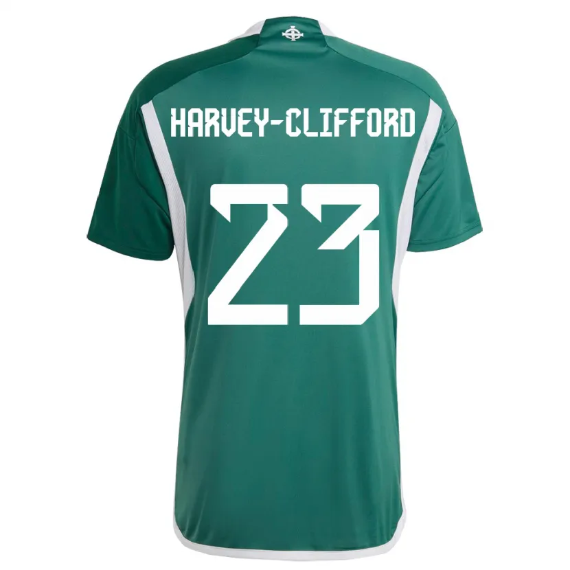 Danxen Børn Nordirland Maddy Harvey-Clifford #23 Grøn Hjemmebane Spillertrøjer 24-26 Trøje T-Shirt