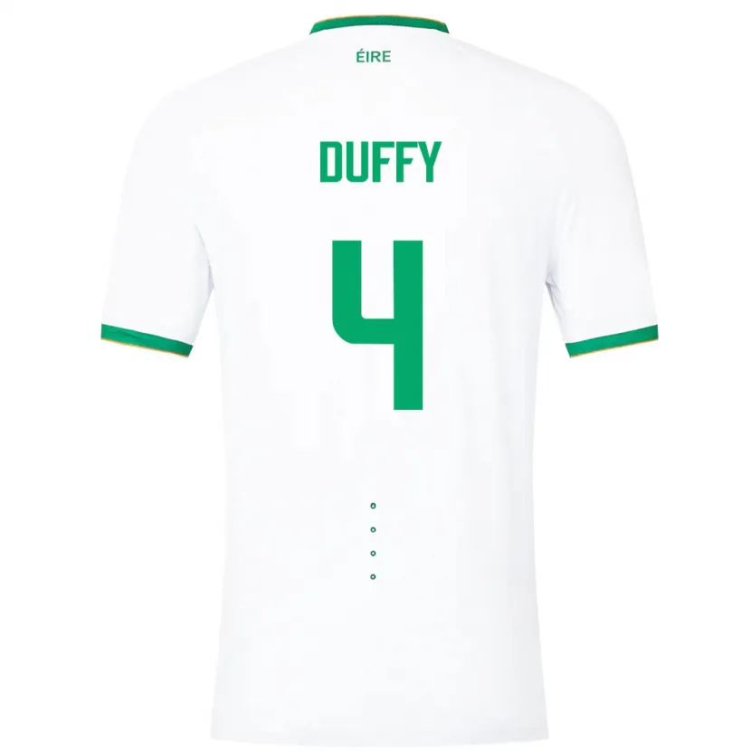 Danxen Børn Irland Shane Duffy #4 Hvid Udebane Spillertrøjer 24-26 Trøje T-Shirt