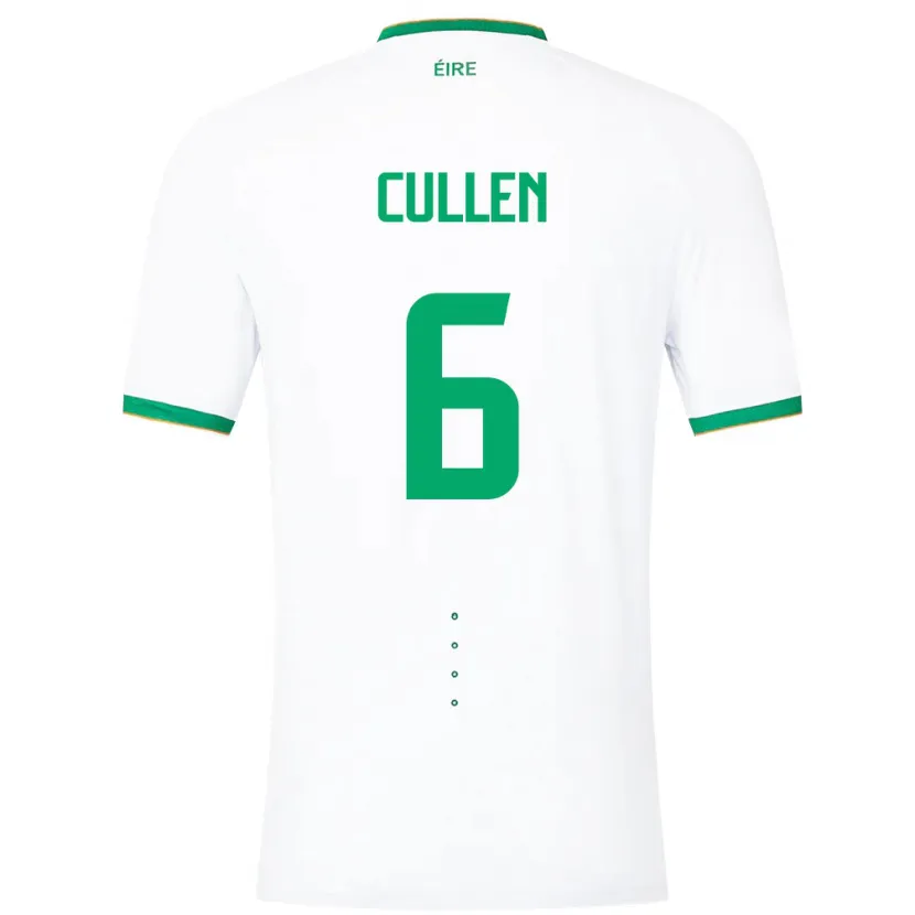 Danxen Børn Irland Josh Cullen #6 Hvid Udebane Spillertrøjer 24-26 Trøje T-Shirt