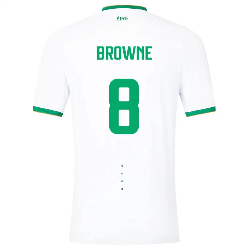 Danxen Børn Irland Alan Browne #8 Hvid Udebane Spillertrøjer 24-26 Trøje T-Shirt