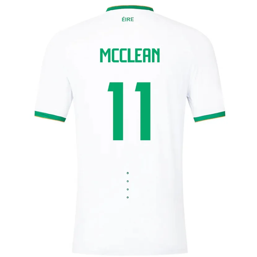 Danxen Børn Irland James Mcclean #11 Hvid Udebane Spillertrøjer 24-26 Trøje T-Shirt