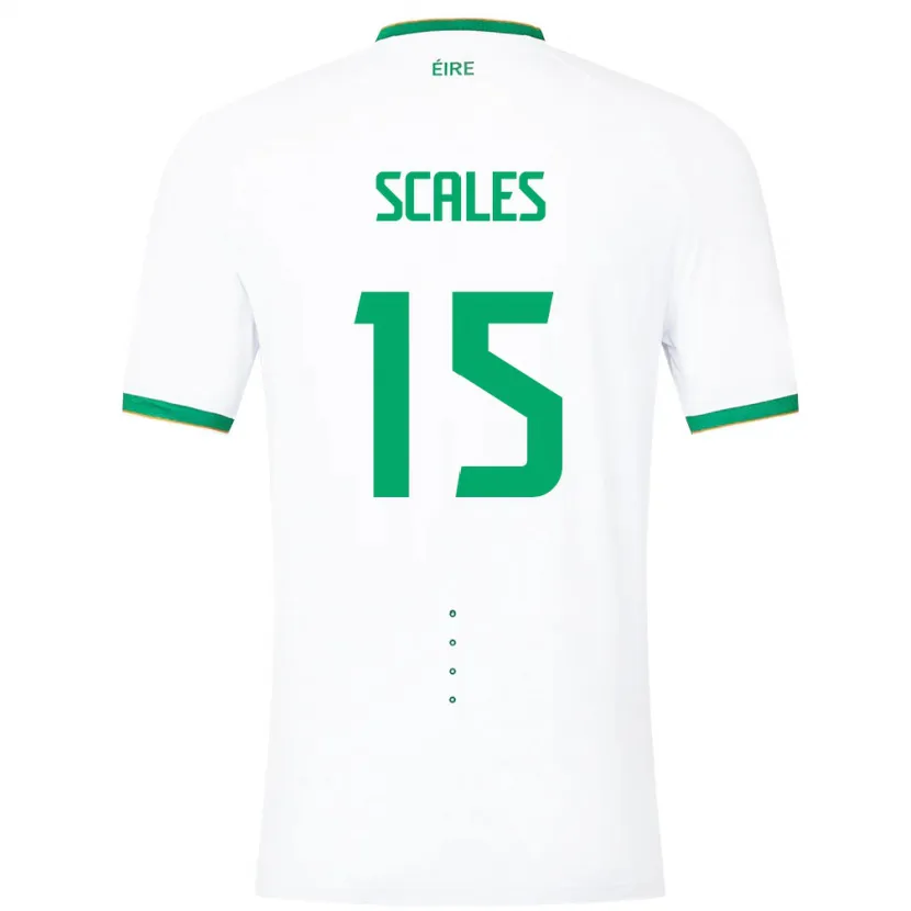 Danxen Børn Irland Liam Scales #15 Hvid Udebane Spillertrøjer 24-26 Trøje T-Shirt