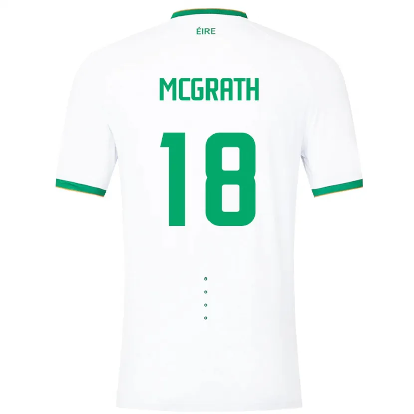 Danxen Børn Irland Jamie Mcgrath #18 Hvid Udebane Spillertrøjer 24-26 Trøje T-Shirt