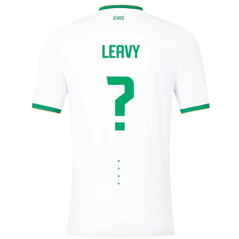 Danxen Børn Irland Kian Leavy #0 Hvid Udebane Spillertrøjer 24-26 Trøje T-Shirt