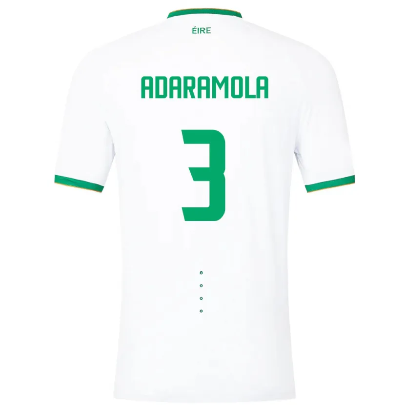 Danxen Børn Irland Tayo Adaramola #3 Hvid Udebane Spillertrøjer 24-26 Trøje T-Shirt