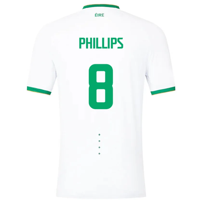 Danxen Børn Irland Killian Phillips #8 Hvid Udebane Spillertrøjer 24-26 Trøje T-Shirt