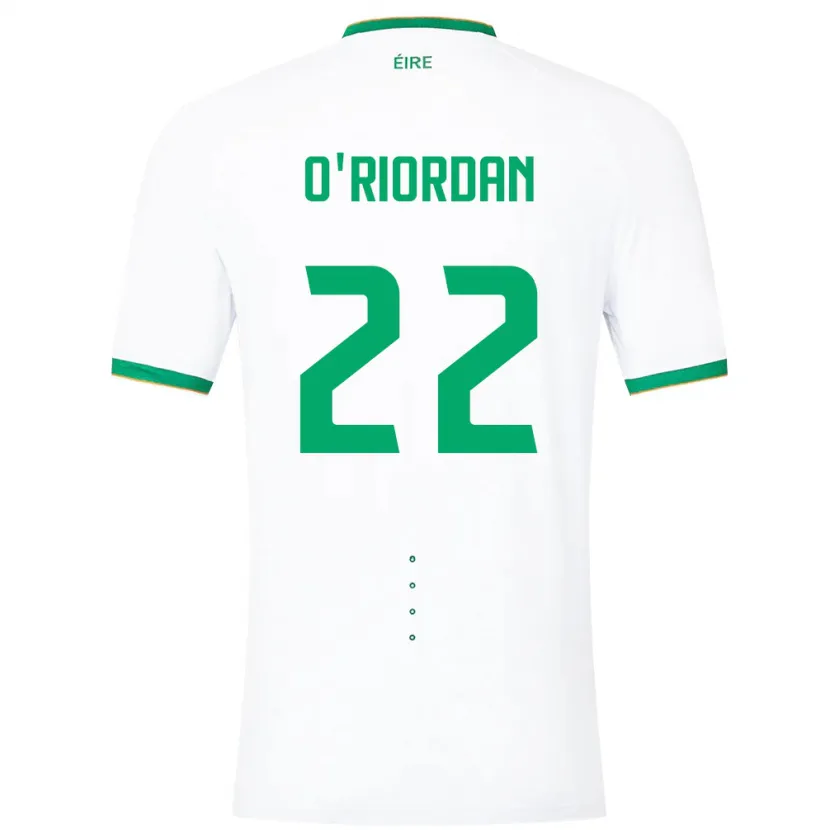 Danxen Børn Irland Connor O'riordan #22 Hvid Udebane Spillertrøjer 24-26 Trøje T-Shirt