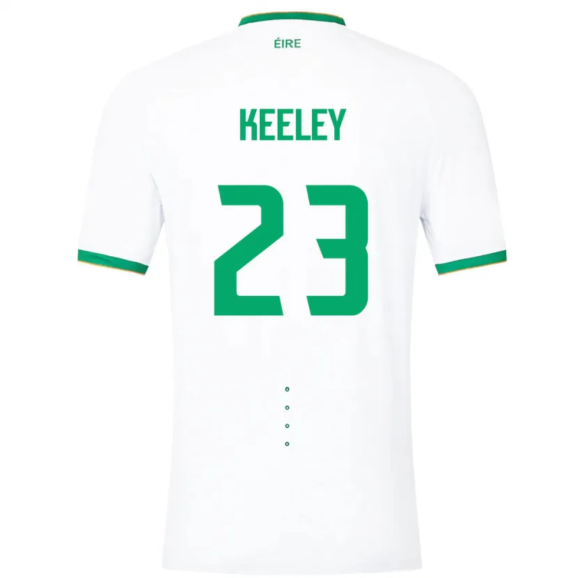 Danxen Børn Irland Josh Keeley #23 Hvid Udebane Spillertrøjer 24-26 Trøje T-Shirt