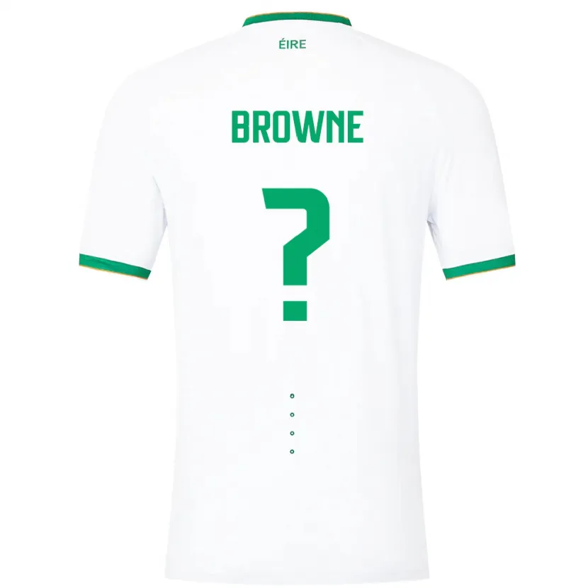 Danxen Børn Irland Luke Browne #0 Hvid Udebane Spillertrøjer 24-26 Trøje T-Shirt