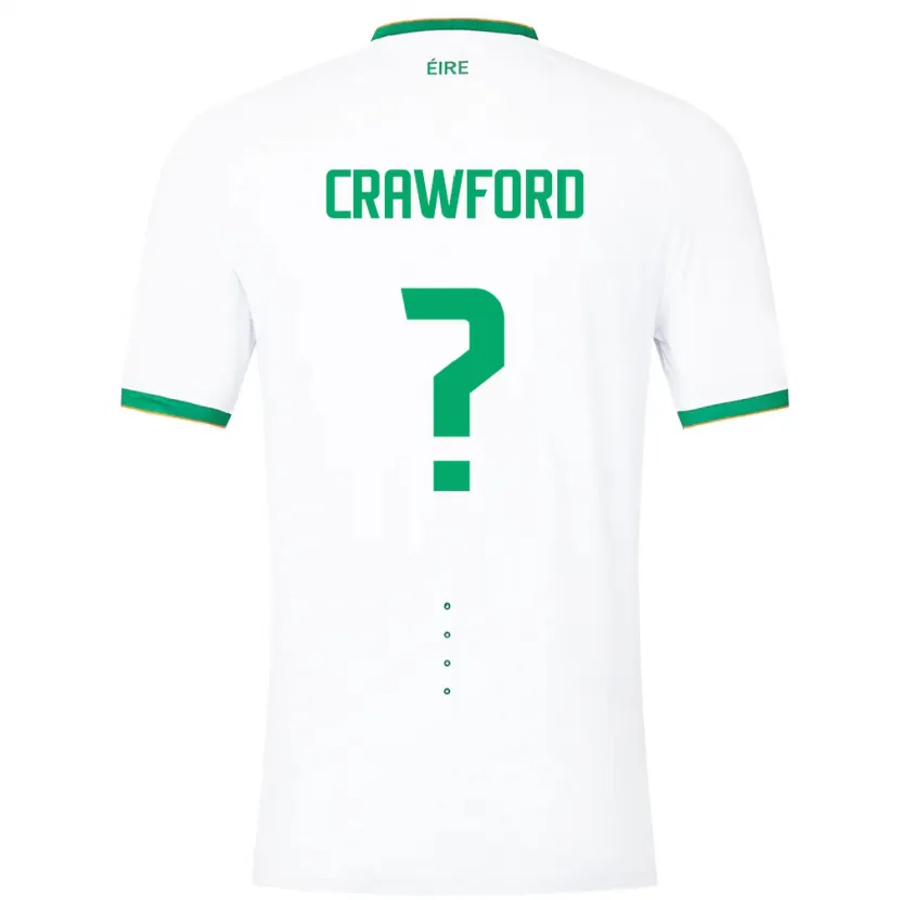 Danxen Børn Irland James Crawford #0 Hvid Udebane Spillertrøjer 24-26 Trøje T-Shirt