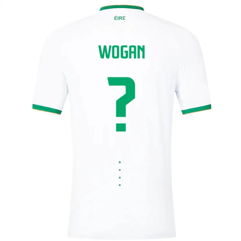 Danxen Børn Irland Andrew Wogan #0 Hvid Udebane Spillertrøjer 24-26 Trøje T-Shirt