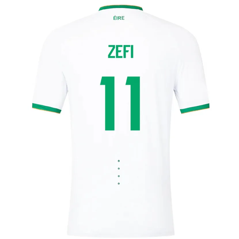 Danxen Børn Irland Kevin Zefi #11 Hvid Udebane Spillertrøjer 24-26 Trøje T-Shirt