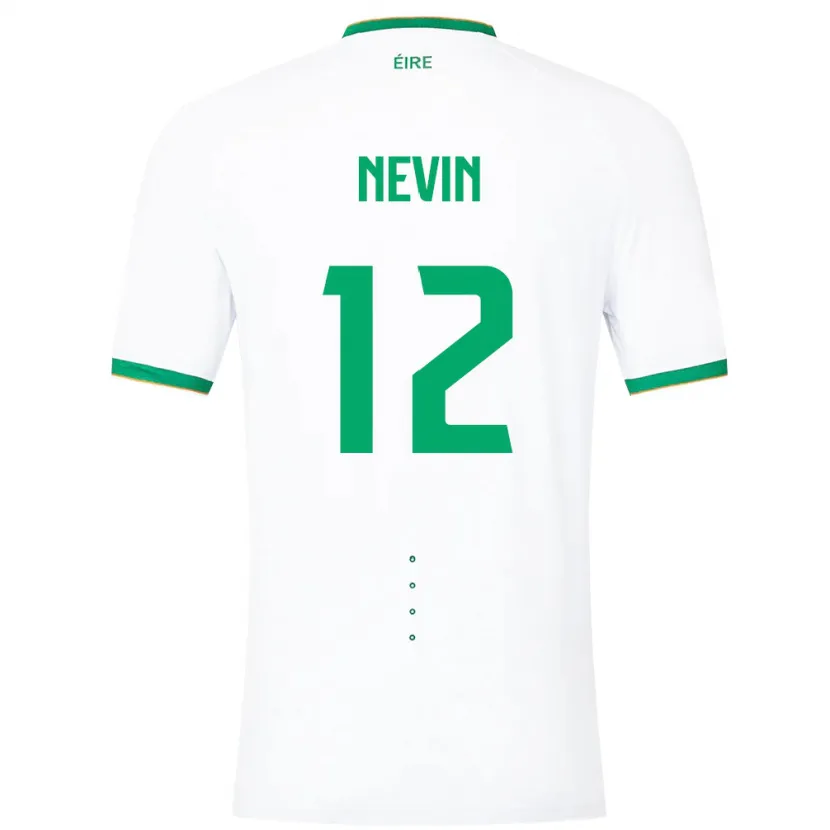 Danxen Børn Irland Harry Nevin #12 Hvid Udebane Spillertrøjer 24-26 Trøje T-Shirt