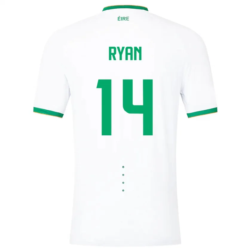 Danxen Børn Irland John Ryan #14 Hvid Udebane Spillertrøjer 24-26 Trøje T-Shirt