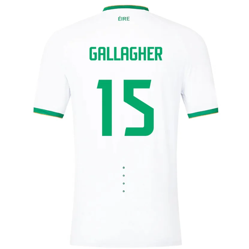 Danxen Børn Irland Oisín Gallagher #15 Hvid Udebane Spillertrøjer 24-26 Trøje T-Shirt