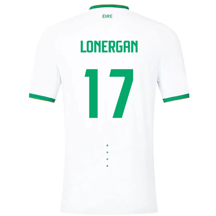 Danxen Børn Irland Tom Lonergan #17 Hvid Udebane Spillertrøjer 24-26 Trøje T-Shirt