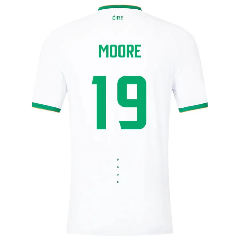 Danxen Børn Irland Sean Moore #19 Hvid Udebane Spillertrøjer 24-26 Trøje T-Shirt