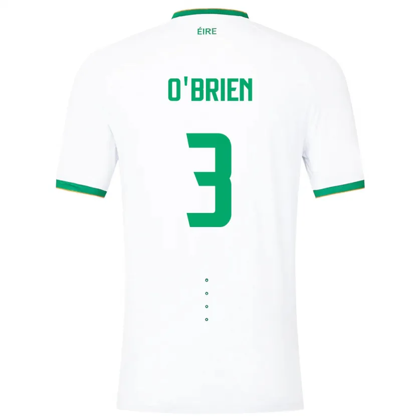 Danxen Børn Irland Luke O'brien #3 Hvid Udebane Spillertrøjer 24-26 Trøje T-Shirt