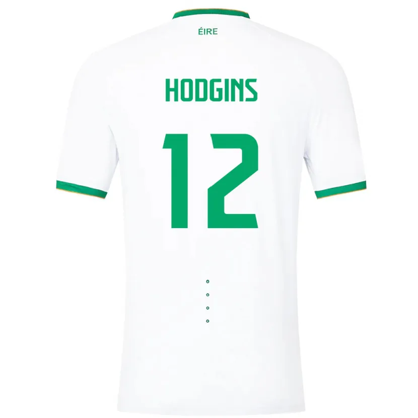 Danxen Børn Irland Gavin Hodgins #12 Hvid Udebane Spillertrøjer 24-26 Trøje T-Shirt