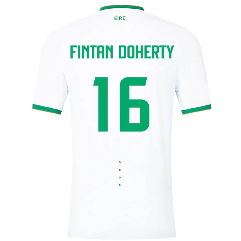 Danxen Børn Irland Fintan Doherty #16 Hvid Udebane Spillertrøjer 24-26 Trøje T-Shirt