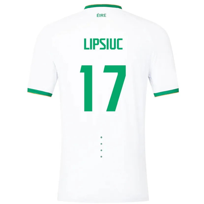 Danxen Børn Irland Darius Lipsiuc #17 Hvid Udebane Spillertrøjer 24-26 Trøje T-Shirt