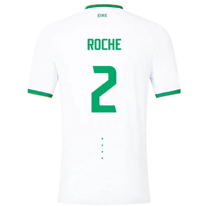 Danxen Børn Irland James Roche #2 Hvid Udebane Spillertrøjer 24-26 Trøje T-Shirt