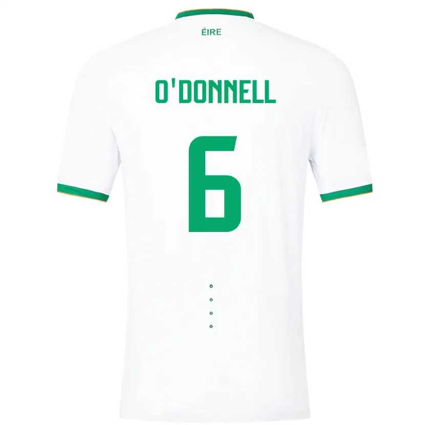 Danxen Børn Irland Luke O'donnell #6 Hvid Udebane Spillertrøjer 24-26 Trøje T-Shirt